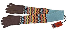 Guanti Missoni for Target Maglia Lunga Multicolore Modello Chevron Dita Marrone Nuovi con etichette