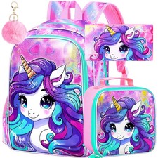 3PCS Unicorn Backpack for