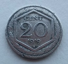 Moneta centesimi lire 1919 - 20,