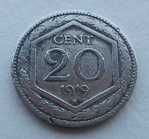 Moneta centesimi lire 1919 - 20,