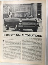 PeugeotArt66 Articolo Test Stradale 1967 Peugeot 404 Automatica RTA 1968 3 pagine
