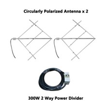 Antenna trasmettitore FM polarizzata circolare 88-108Mhz + divisore di potenza 300w 2 vie