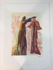 Salvador Dali Litografia off set cm 50x70 Firma su lastra con certificato