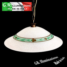 LAMPADARIO CLASSICO VETRO SCAVO BIANCO Ø60 SOSPENSIONE SALA DA PRANZO CUCINA Sp2