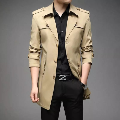 Trench uomo beige - beige, elegante