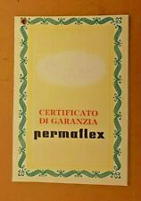 permaflex certificato di garanzia anni '60