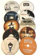 LOT 10 RANDOM USED DVD's / MOVIES /TV -- NO BOX!  GREAT GRAPHICS FOR WALL ART