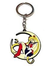 Sailor Moon Portachiavi Luna Scettro Bunny Cristallo D'Argento Anime Nichel Free