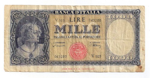 1947 banca italia lire mille - 1947, d'italia