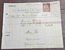 " SORELLE  POLO " FABBRICA  PASTE  ALIMENTARI _ TRENTO 1908 _ FATTURA per CUCINA