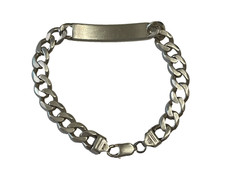 BRACCIALE DA UOMO A MAGLIA GRUMETTA CON TARGA IN ARGENTO 925