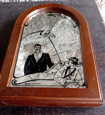 cassetta portachiavi per appendere chiavi da parete in legno + specchio liberty