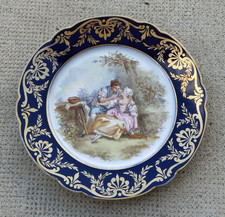 assiette porcelaine sevres decor romantique french romantic plate porcelain