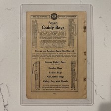 Borsa caddy golf marca Reach 1916 antica pubblicità vintage rara