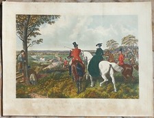 stampa antica caccia volpe