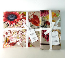 Tovaglia Williams Sonoma Harvest Bloom 70" rotonda più 4 tovaglioli abbinati NUOVA