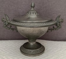 ANTICA ZUCCHERIERA IN METALLO (PELTRO) CON MANICI DECORATI - VINTAGE