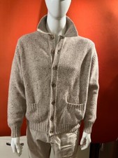 Burberry Originale Cardigan Uomo,taglia 50,beige melange,lana/cashmere.Perfetto