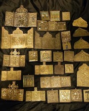 Antica icona russa in bronzo