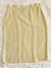 Belle Jupe Sonia Rykiel En Crêpe Envers Satin Taille 38 Coloris Jaune Paille