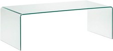 Tavolino da caffè in vetro curvato trasparente elegante Z-01 ufficio salotto