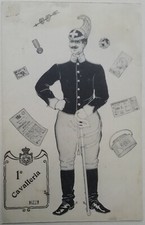 CARTOLINA CAVALLERIA NIZZA 7 REGGIMENTALE MEDAGLIA GAVETTA ELMO CAVALLERESCO