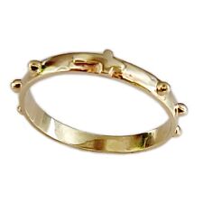 Anello Rosario in Oro Giallo Fedina Uomo Donna Gioiello Religioso Preghiera