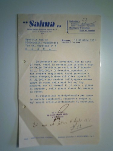 Lettera saima societa - lettera, societa'