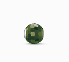 Thomas Sabo Charm Beads Karma in Argento 925 Verde scuro sfaccettato K0090