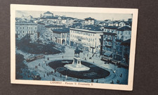 Livorno- Piazza V. Emanuele II (tram, giardini...).  Viaggiata 1929.