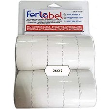 BLISTER FERLABEL DA 10 ROTOLI BIANCHI (15.000 ETICHETTE) PER PREZZATRICE 26X12