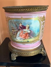 grande cachepot Napoleone III porcellana SEVRES dipinta , alto cm.27