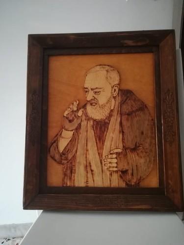 Quadro legno padre pio - legno,