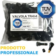 100 Valvole Tubeless TR414 ideali per cerchi in ferro o acciaio auto e vettura
