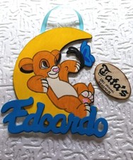 Fiocco Nascita In Legno Simba