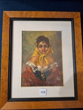 L168 Quadro antico dipinto in olio come da foto.