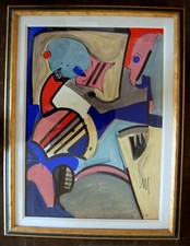 GENTILINI ALDO tempera su cartoncino"Senza titolo" 70x50 con autentica