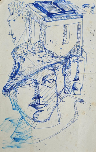 Disegno penna volti - penna, novecento