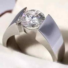Anello Uomo 2Ct Taglio Tondo