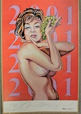 Mel Ramos - Regina dell'Uva - etichetta vino 2001 - FIRMATA A MANO