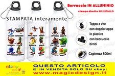 BRAINROT PERSONAGGI VARI BORRACCIA ALLUMINIO BORRACCE  500ML CON TAPPO BIMBO