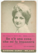 Spartito MINA Se c'e' una cosa che mi fa impazzire - 1967 Bruno Canfora Amurri