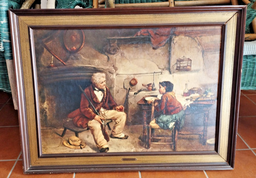 Vecchio quadro cornice stampa - quadro,