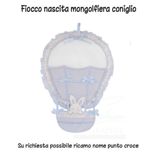Fiocco nascita mongolfiera - fiocco,