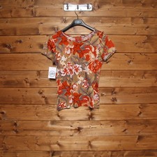 T-Shirt KENZO tg. L Usato (SA2547) Colorata a Fiori Vintage Donna