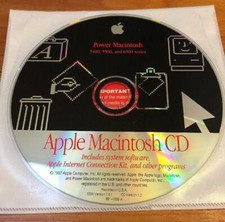 Vintage Mac 1997 Power Macintosh 5400 5500 6500 programmi software di sistema disco CD