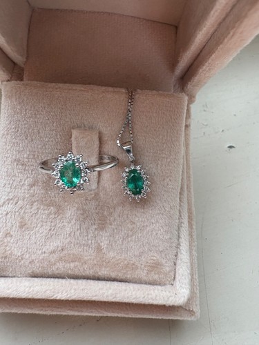 Anello smeraldo diamanti - smeraldo,