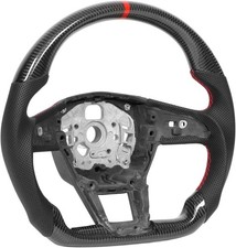 Volante in Fibra di Carbonio con Pelle Cuciture Rosse per S6 S7 Rs6 Rs7 C8 2019+