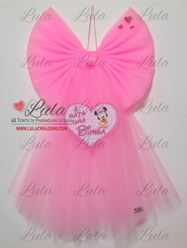 Fiocco nascita tulle - in, +