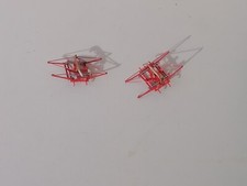 ROCO COPPIA PANTOGRAFI ROSSI QUADRI IN METALLO ANNI '90+VITI,LOCO ESTERE -23